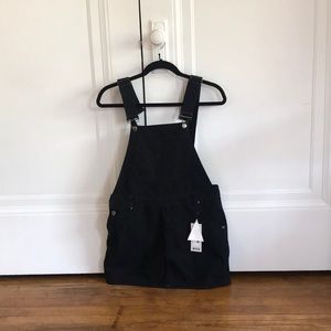 Black denim overall dress